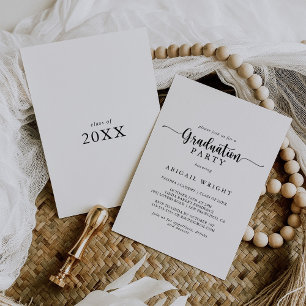 ミニマル書道卒業パーティー招待状 招待状