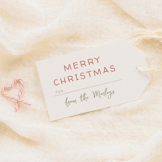 ミニマル書道可愛いメリークリスマス ギフトタグ