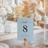 ミニマル書道台本ダスティブルー結婚ズ テーブルナンバー