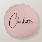 ミニマル書道台本名バラ金ゴールド ラウンドクッション (裏面)