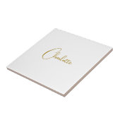 ミニマル書道台本名金ゴールド色 タイル (側面)