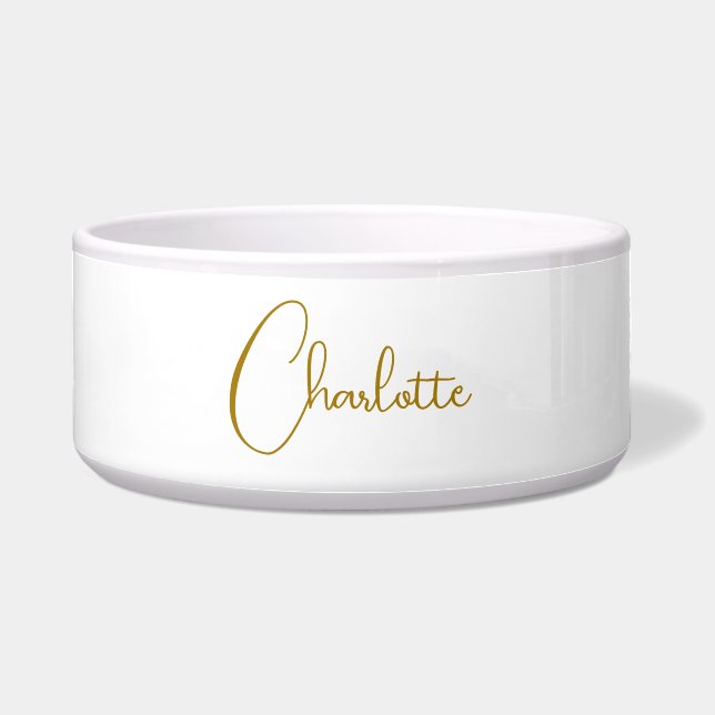 ミニマル書道台本名金ゴールド色 ボウル (正面)