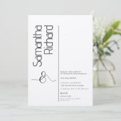 ミニマル書道台本白黒結婚ズ 招待状 (スタンド正面)