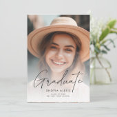 ミニマル書道台本2枚の写真卒業 案内状 (スタンド正面)