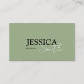 ミニマル書道台本Boho Sage Green 名刺 (正面)