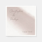 ミニマル書道埃っぽいピンクの水色 スタンダードカクテルナプキン (正面)