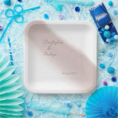 ミニマル書道埃っぽいピンクの水色 ペーパープレート (パーティー)