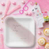 ミニマル書道埃っぽいピンクの水色 ペーパープレート (パーティー)