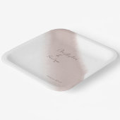 ミニマル書道埃っぽいピンクの水色 ペーパープレート (傾斜あり)