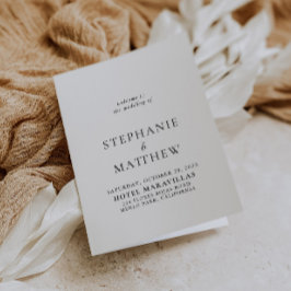 ミニマル書道折り畳み結婚式 プログラム