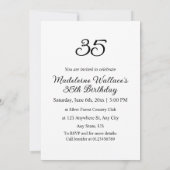 ミニマル書道文字誕生日パーティー 招待状 (裏面)