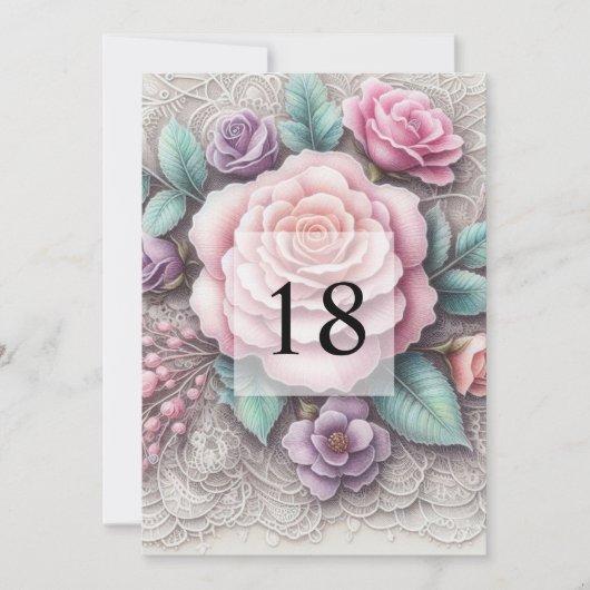 ミニマル書道文字誕生日パーティー 招待状 (正面)