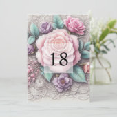 ミニマル書道文字誕生日パーティー 招待状 (スタンド正面)