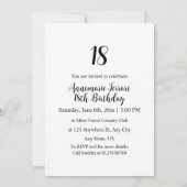 ミニマル書道文字誕生日パーティー 招待状 (裏面)