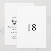 ミニマル書道文字誕生日パーティー 招待状 (正面/裏面)