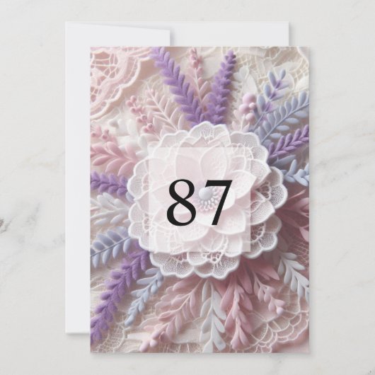 ミニマル書道文字誕生日パーティー 招待状 (正面)