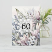 ミニマル書道文字誕生日パーティー 招待状 (スタンド正面)