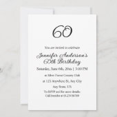 ミニマル書道文字誕生日パーティー 招待状 (裏面)