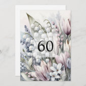 ミニマル書道文字誕生日パーティー 招待状 (正面/裏面)