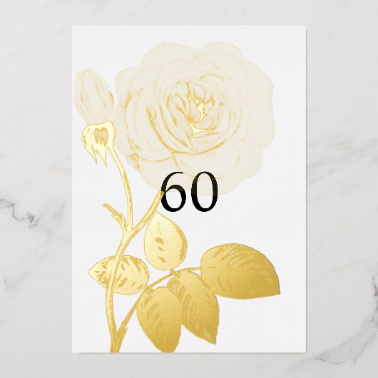 ミニマル書道文字誕生日パーティー 箔招待状 (正面)