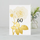 ミニマル書道文字誕生日パーティー 箔招待状 (立ち正面)