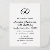 ミニマル書道文字誕生日パーティー 箔招待状 (裏面)