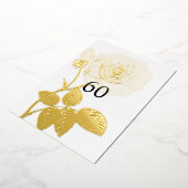 ミニマル書道文字誕生日パーティー 箔招待状 (回転した状態)