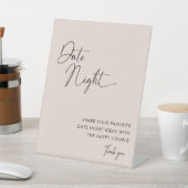 ミニマル書道日付夜アイディア標識 台座サイン (インサイチュ)