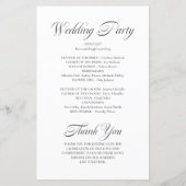 ミニマル書道白結婚式 プログラム (裏面)