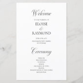 ミニマル書道白結婚式 プログラム (正面)