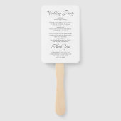 ミニマル書道白結婚式 プログラム ハンドファン (裏面)