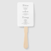 ミニマル書道白結婚式 プログラム ハンドファン (正面)