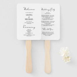 ミニマル書道白結婚式 プログラム ハンドファン