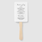 ミニマル書道白結婚式 プログラム ハンドファン (裏面)