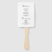 ミニマル書道白結婚式 プログラム ハンドファン (正面)