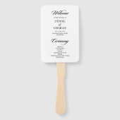 ミニマル書道白結婚式 プログラム ハンドファン (正面)