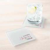 ミニマル書道社会 ガラスコースター (アングル)