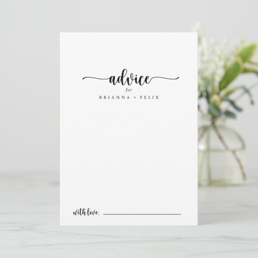 ミニマル書道結婚のアドバイスカード アドバイスカード (スタンド正面)