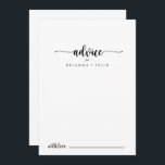 ミニマル書道結婚のアドバイスカード アドバイスカード<br><div class="desc">このミニマルな書結婚道のアドバイスカードは素朴な書に最適結婚である。とエレガントデザインはシンプル、クラシックとスクリプトのタイポグラフィを白黒で表す。これらのカードはs、結婚ブライダルシャワー、ベビーシャワー、卒業式パーティーなどに最適だ。新郎新婦の名前、両親または卒業生の名前でカードをパーソナライズ。</div>