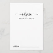 ミニマル書道結婚のアドバイスカード アドバイスカード (正面)
