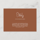 ミニマル書道結婚のテラコッタ エンクロージャーカード (正面)