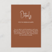 ミニマル書道結婚のテラコッタ エンクロージャーカード (正面)