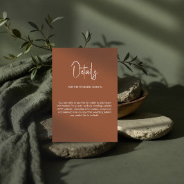 ミニマル書道結婚のテラコッタ エンクロージャーカード