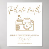 ミニマル書道結婚の写真ブースの看板 ポスター (正面)
