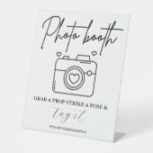 ミニマル書道結婚の写真ブースの看板 台座サイン (正面)