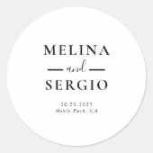 ミニマル書道結婚の封筒用シール ラウンドシール (正面)