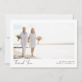 ミニマル書道結婚写真 サンキューカード (正面)