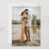 ミニマル書道結婚写真 招待状 (裏面)