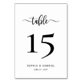 ミニマル書道結婚台本の両面 テーブルナンバー (正面)