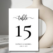 ミニマル書道結婚台本の両面 テーブルナンバー
